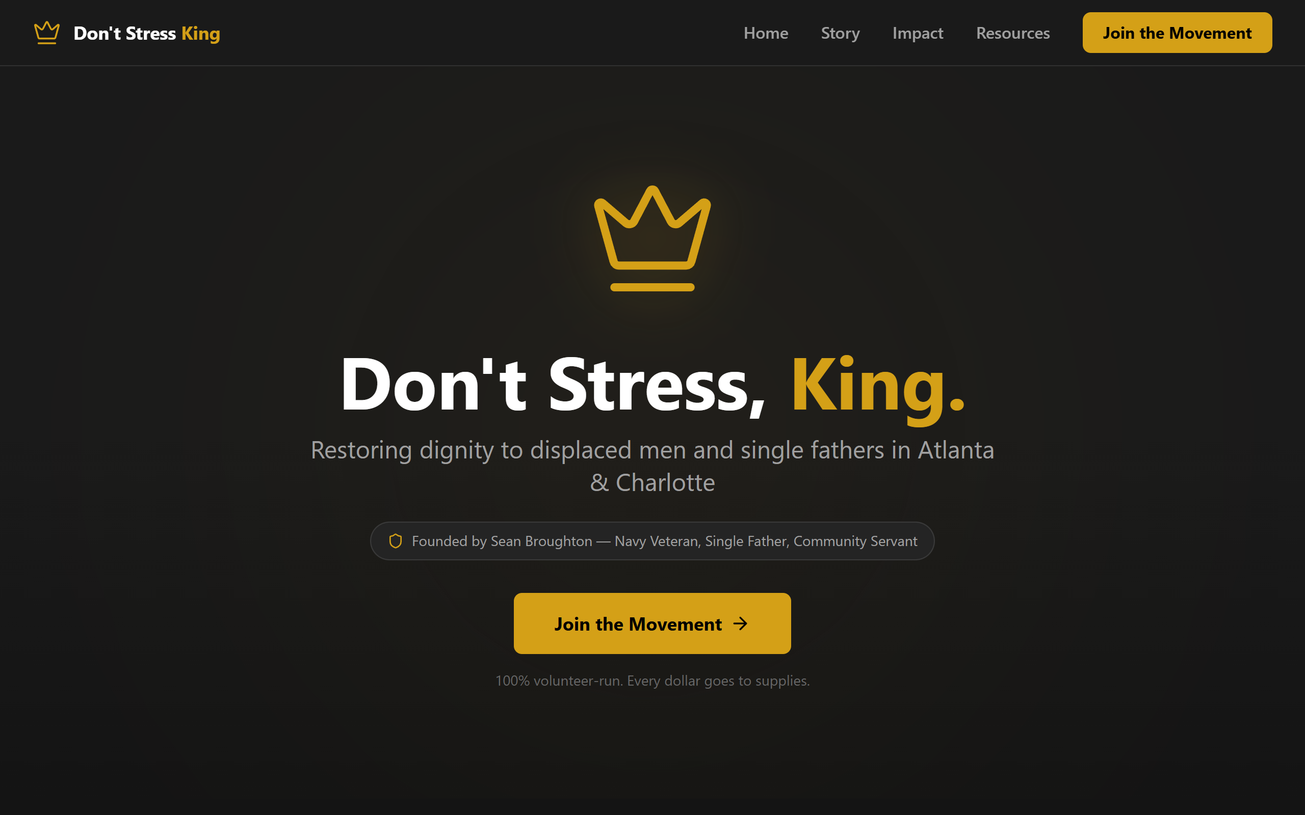 Don’t Stress King website screenshot